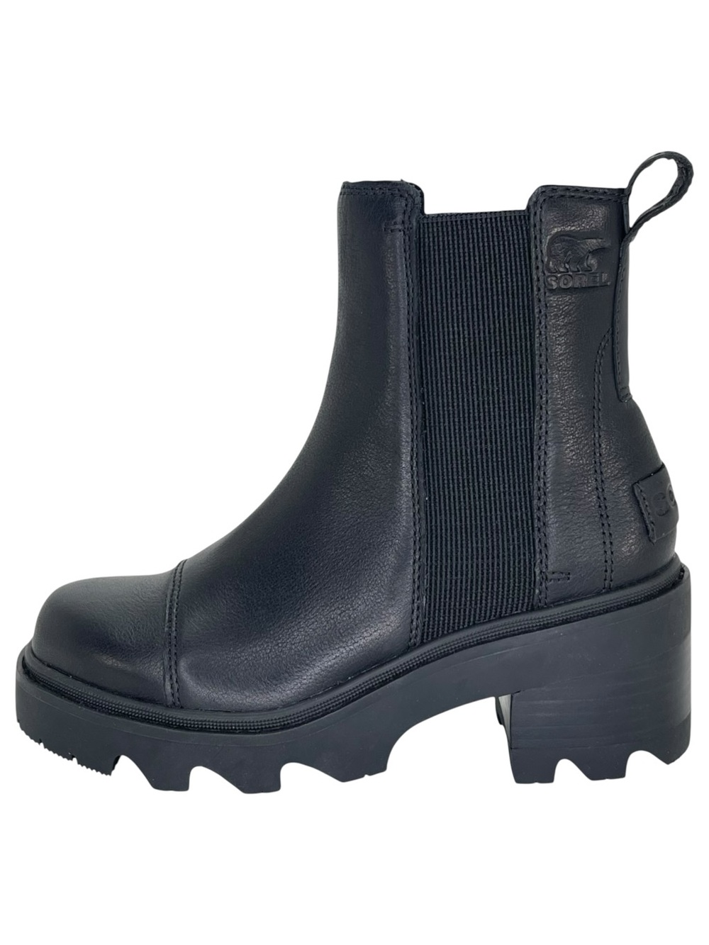 Sorel Joan Now Black Leather Waterproof Womens Chelsea Ankle Boots Size 5M - Picture 3 of 13